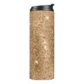 Gold Glam Glitter Leopard Print Thermosbeker (Gedraaid links)