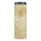 Gold Glam Glitter Leopard Print Thermosbeker (Achterkant)