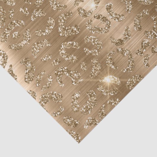 Gold Glam Glitter Leopard Print Tissuepapier (Detail)