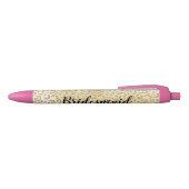 Gold Glam Glitter Leopard Print Zwarte Inkt Pen (Bovenkant)