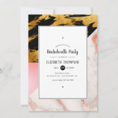 Gold Glam Glitter Marble Bachelorette Party Kaart (Voorkant)