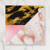 Gold Glam Glitter Marble Bedankjes Labels (Achterkant)