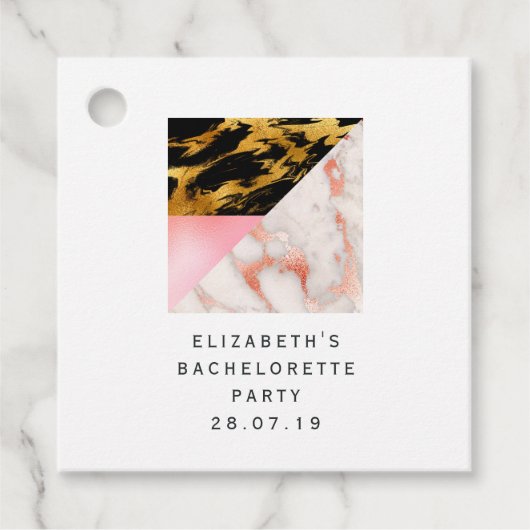 Gold Glam Glitter Marble Bedankjes Labels (Voorkant)