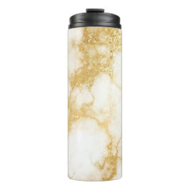 Gold Glam Glitter Marble Thermosbeker
