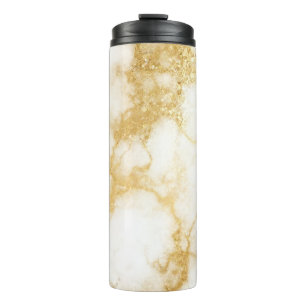 Gold Glam Glitter Marble Thermosbeker