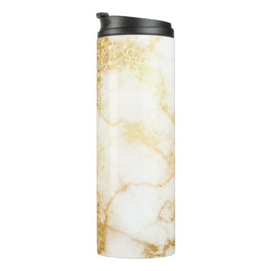 Gold Glam Glitter Marble Thermosbeker (Geroteerd rechts)