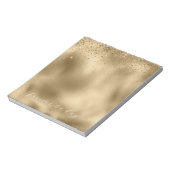 Gold Glam Glitter Notitieblok (Linkerzijde)