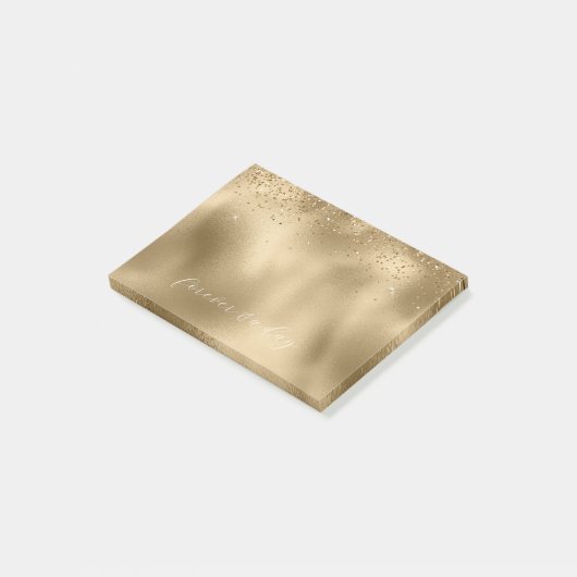 Gold Glam Glitter Post-it® Notes (Schuin)