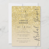 Gold Glam Glitter Script-Vrijgezellenfeest Kaart (Voorkant)
