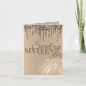 Gold Glam Glitter Spark Sweet 16 Birthday Party (Voorkant)