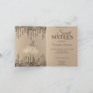 Gold Glam Glitter Spark Sweet 16 Birthday Party