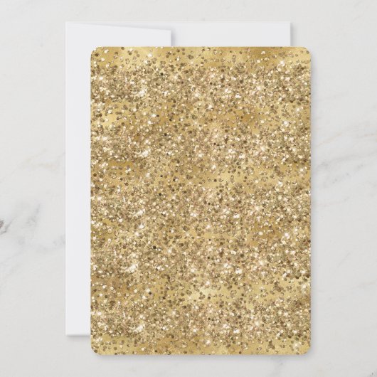 Gold Glam Glitter Sparkle Confetti Kaart (Achterkant)