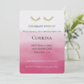 Gold Glam Glitter Stripes Verjaardag Kaart (Staand voorkant)