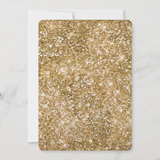 Gold Glam Glitter Wimpers Stripes Verjaardag Kaart (Achterkant)