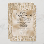 Gold Glam Glitter Zebra Animal Vrijgezellenfeest Kaart (Voorkant / Achterkant)