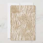Gold Glam Glitter Zebra Animal Vrijgezellenfeest Kaart (Achterkant)
