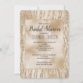 Gold Glam Glitter Zebra Animal Vrijgezellenfeest Kaart