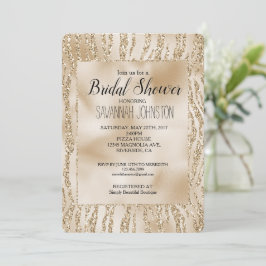 Gold Glam Glitter Zebra Animal Vrijgezellenfeest Kaart