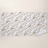 Gold Glam Glitz 50 en een vormig patroon Strandlaken (Voorkant)