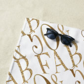 Gold Glam Glitz 50 en een vormig patroon Strandlaken (In situ)