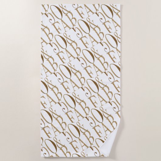 Gold Glam Glitz 50 en een vormig patroon Strandlaken (Voorkant)