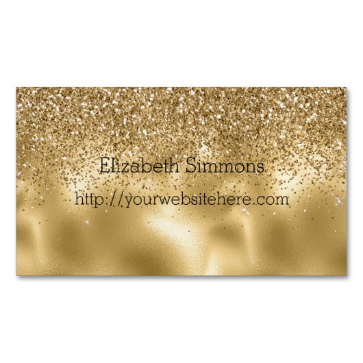 Gold Glam Glitz Glitter Magnetisch Visitekaartje (Voorkant)