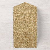 Gold Glam Glitzy Glitter All In One Uitnodiging (Buitenkant)