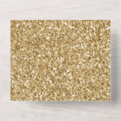 Gold Glam Glitzy Glitter All In One Uitnodiging (Achterkant)