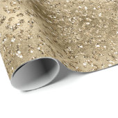 Gold Glam Glitzy Glitter Leopard Print Cadeaupapier (Rol Hoek)