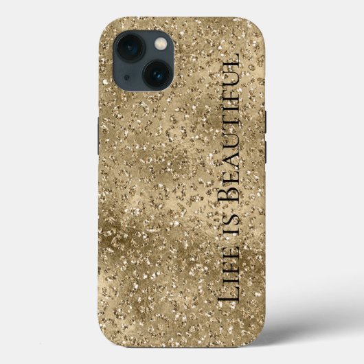 Gold Glam Glitzy Glitter Leopard Print   Case-Mate iPhone Case (Achterkant)