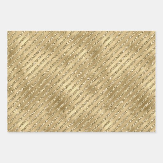 Gold Glam Glitzy Glitter Leopard Print Inpakpapier Vel (Voorkant 3)
