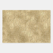 Gold Glam Glitzy Glitter Leopard Print Inpakpapier Vel (Voorkant 2)