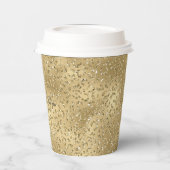 Gold Glam Glitzy Glitter Leopard Print Papieren Bekers (Links)