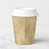 Gold Glam Glitzy Glitter Leopard Print Papieren Bekers (Rechts)