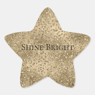 Gold Glam Glitzy Glitter Leopard Print Ster Sticker