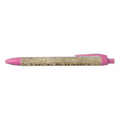 Gold Glam Glitzy Glitter Leopard Print       Zwarte Inkt Pen (Bovenkant)