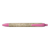 Gold Glam Glitzy Glitter Leopard Print       Zwarte Inkt Pen (Achterkant)
