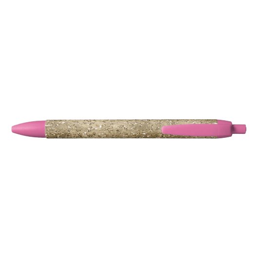 Gold Glam Glitzy Glitter Leopard Print       Zwarte Inkt Pen (Achterkant)