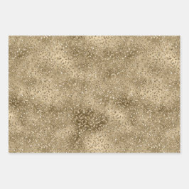 Gold Glam Glitzy Glitter Leopard Zebra Afdrukken Inpakpapier Vel