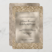 Gold Glam Glitzy Glitter Wedding Kaart (Voorkant / Achterkant)
