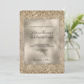 Gold Glam Glitzy Glitter Wedding Kaart (Staand voorkant)