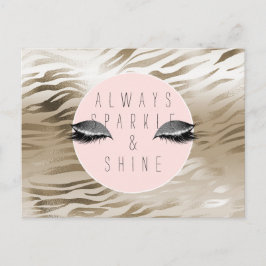 Gold Glam Glitzy Silver Sparkle Eyes Stripes   Briefkaart