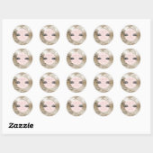 Gold Glam Glitzy Silver Sparkle Eyes Stripes   Ronde Sticker (Vel)