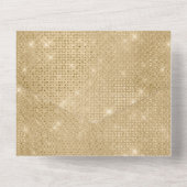 Gold Glam Glitzy Sparkle All In One Uitnodiging (Achterkant)