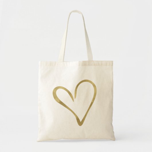 Gold Glam Heart Tote Bag (Voorkant)