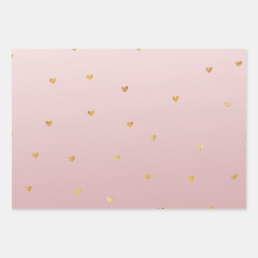 Gold Glam Hearts Confetti Variety Inpakpapier Vel (Voorkant 3)