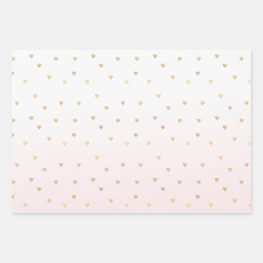 Gold Glam Hearts Confetti Variety Inpakpapier Vel (Voorkant 2)