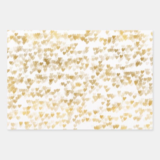 Gold Glam Hearts Confetti Variety Inpakpapier Vel (Voorkant)