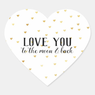 Gold Glam Hearts Love Hart Sticker