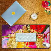 Gold Glam Initiaal D Monogram Motivatie Abstract Bureaumat